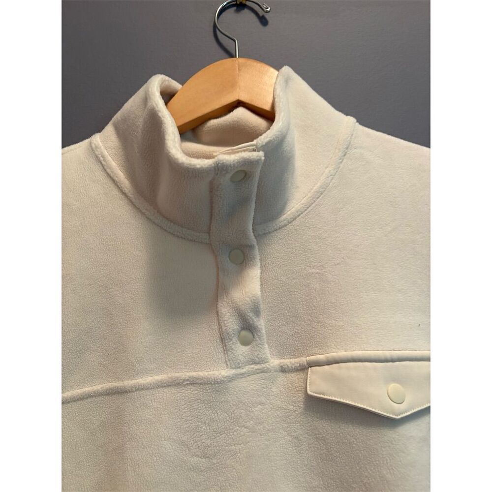 *3/$15 32 Degrees Women's Ivory Fleece Pullover M Snap Button Warm Top - Picture 6 of 11